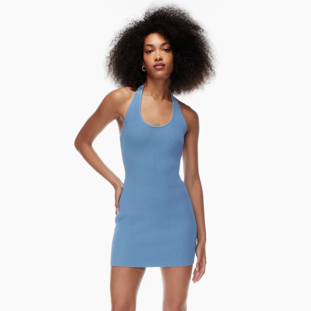 NWT Aritzia Babaton Sculpt Knit Backless Halter Dress